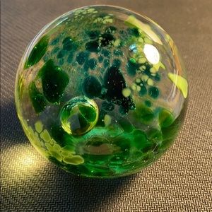 Unique one of a kind handmade glass paperweight